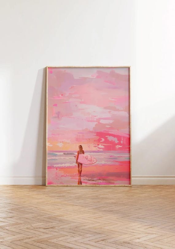 Abstract Coastal Beach Painting Poster Print