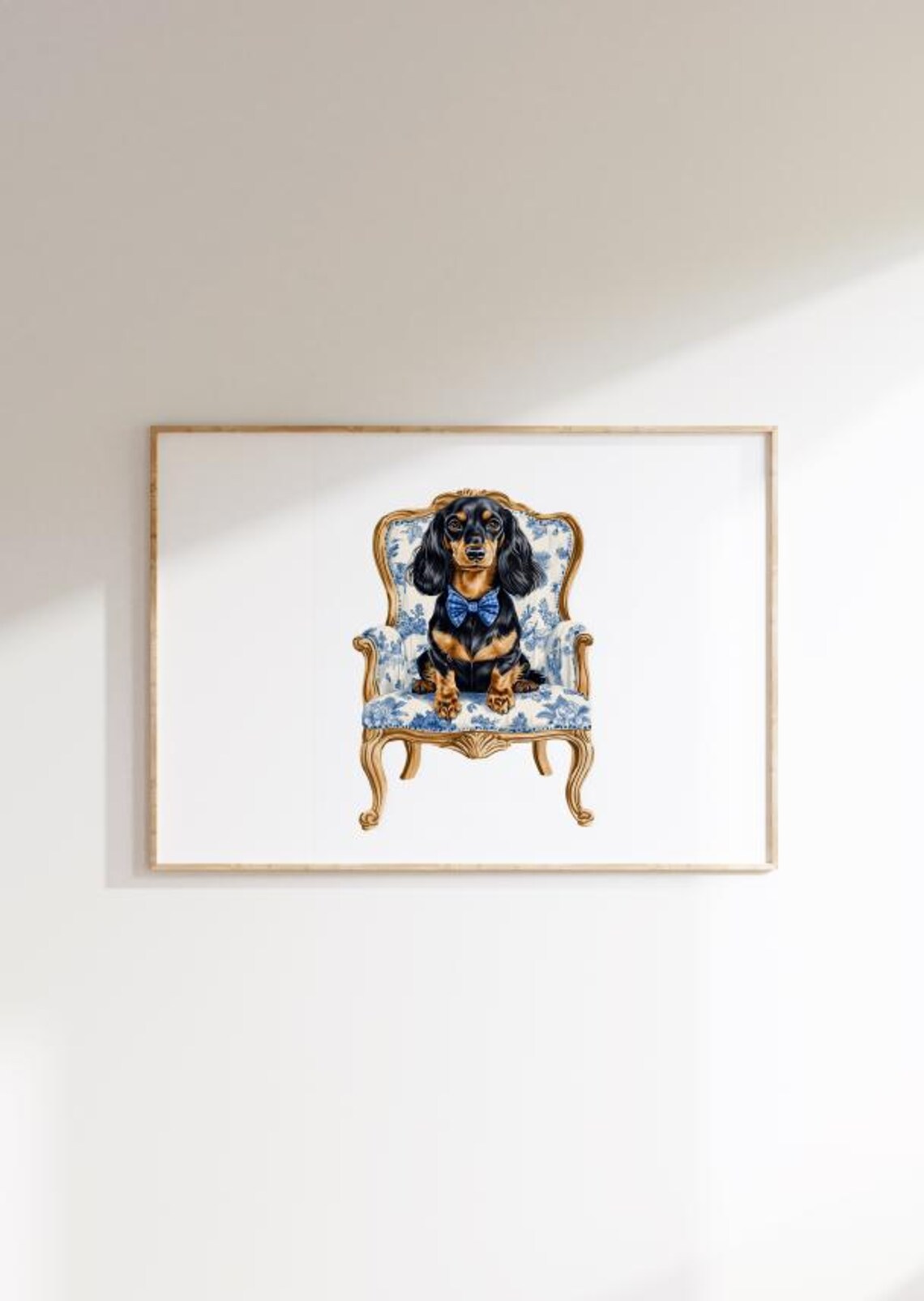 Preppy Dachshund Chinoiserie Aesthetic Dog Art Print - Image 2