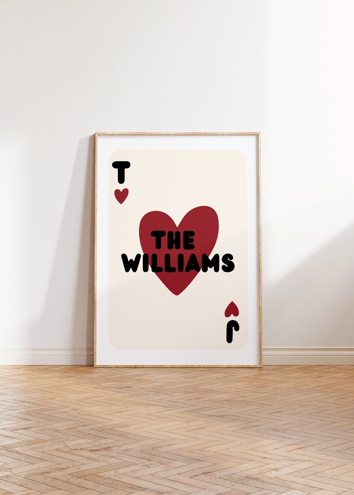Custom Family Name Playing Card Heart Ace Decorative Art Poster