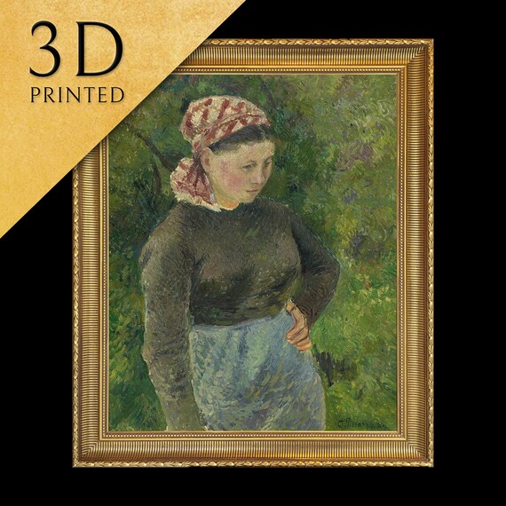 Camille Pissarro Peasant Woman Red Checkered Headscarf Wall Art