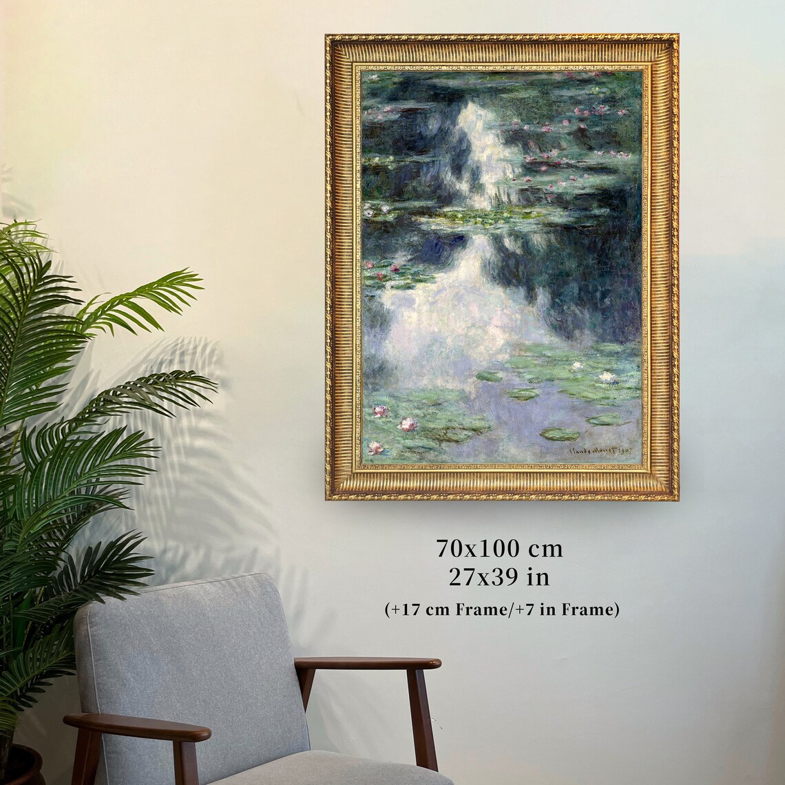 Monet-Inspired Pond With Water Lilies Art Print