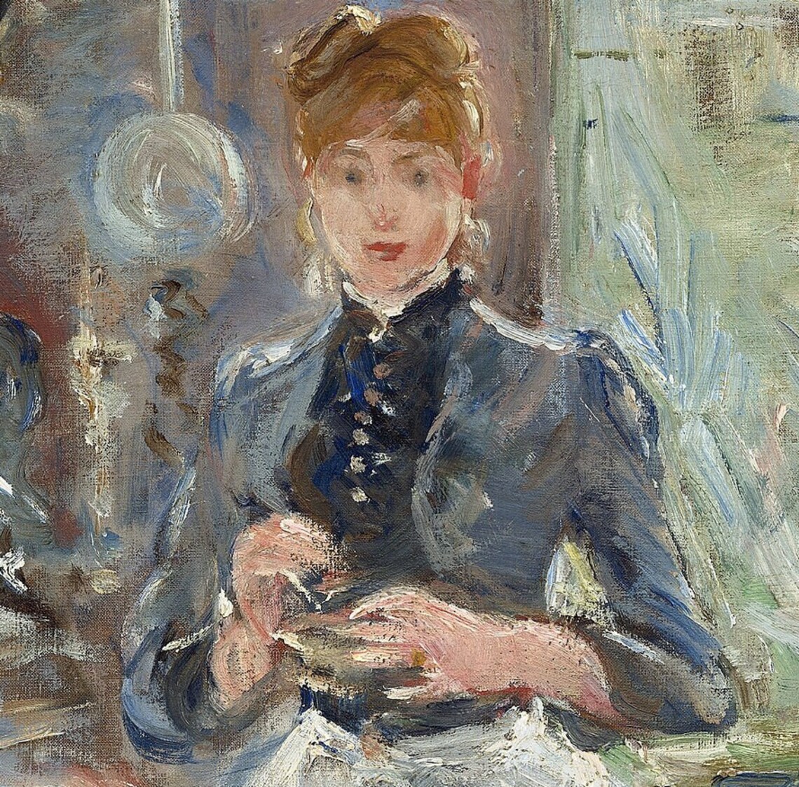 Berthe Morisot In the Dining Room Kitchen Woman Small Dog Art Poster - Image 3