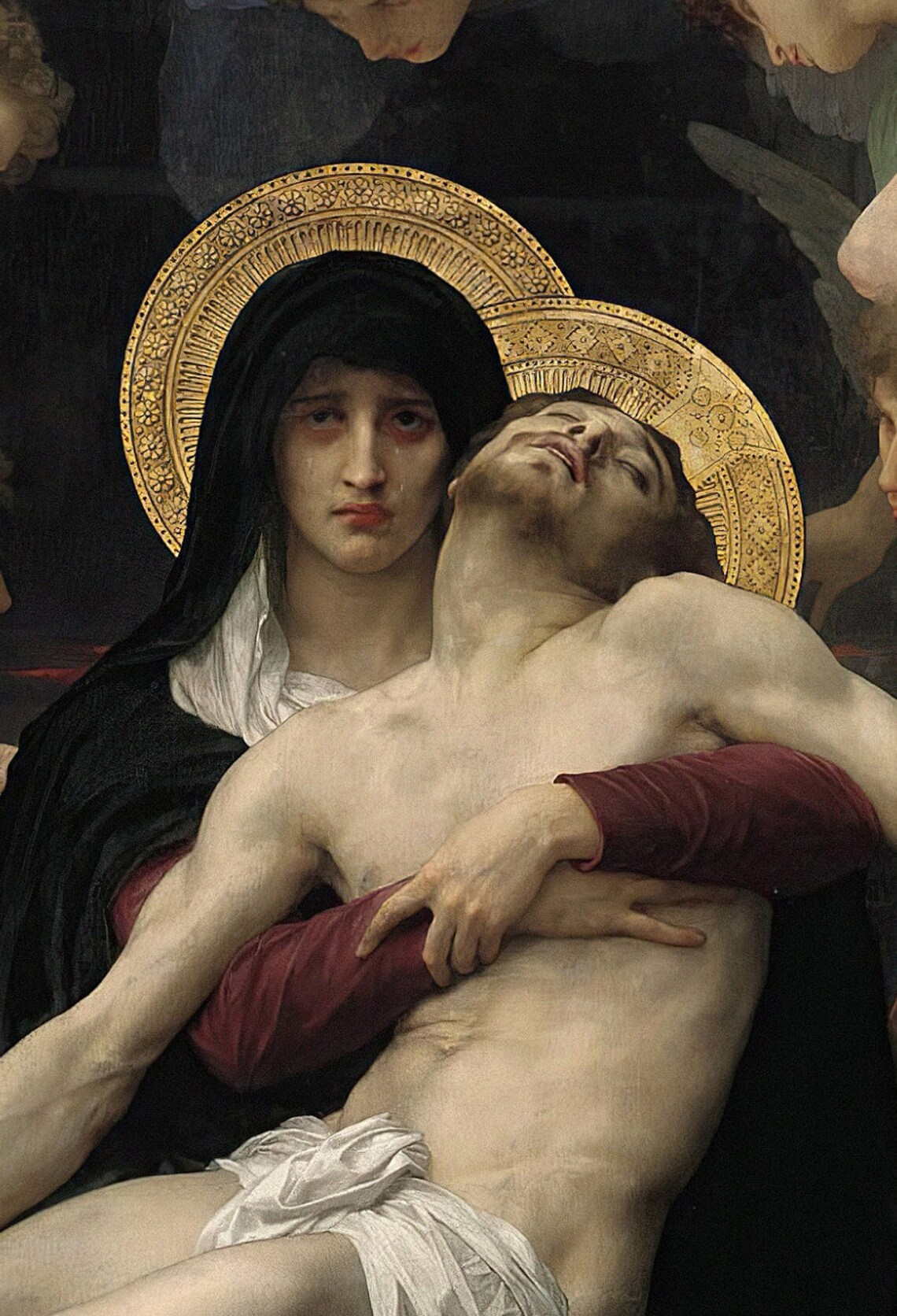 Pieta, Bouguereau-Inspired Oil Painting Art Print - Image 3