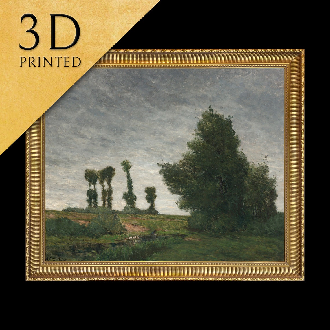 Paul Gauguin Landscape With Poplars Classic Art Textured Print