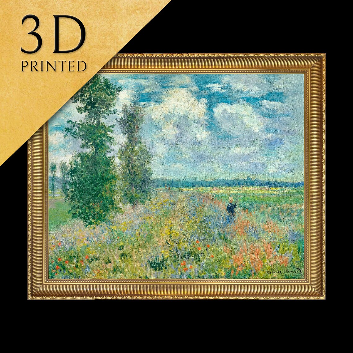 Poppy Field Near Argenteuil, Monet-Inspired Art Print