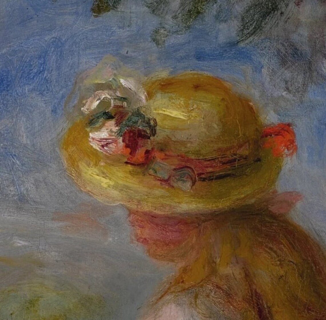 Renoir Young Woman in a Flower Straw Hat Garden Portrait Poster - Image 3