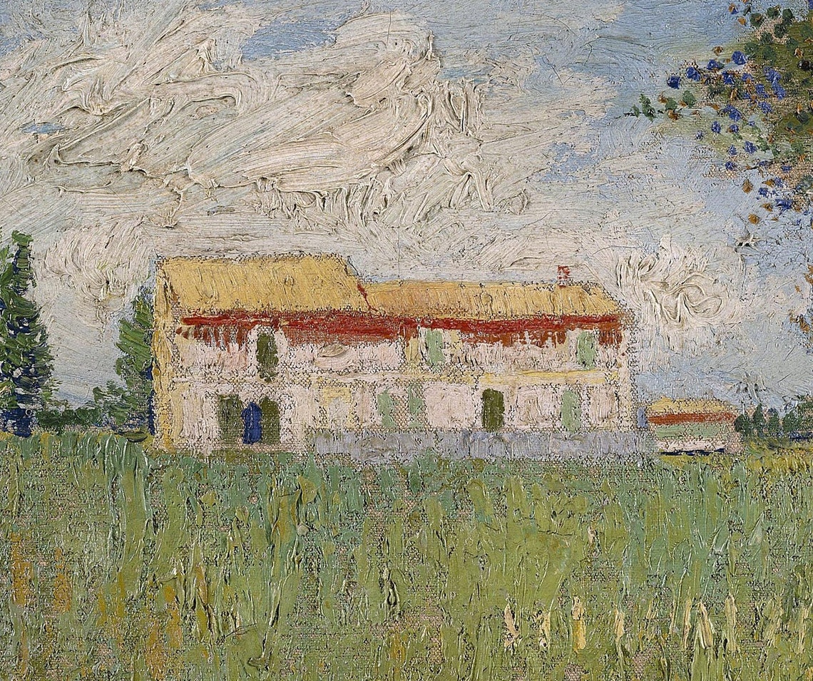 Claude Monet Farmhouse In A Wheat Field Textured Landscape Poster - Image 3