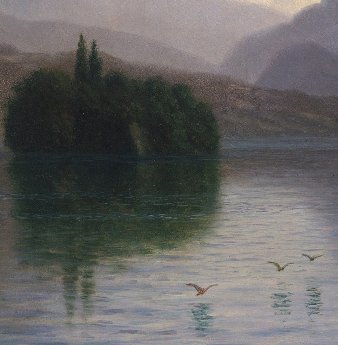 Albert Bierstadt Misty Alpine Lake Beneath a Snow Peak Art Poster - Image 2
