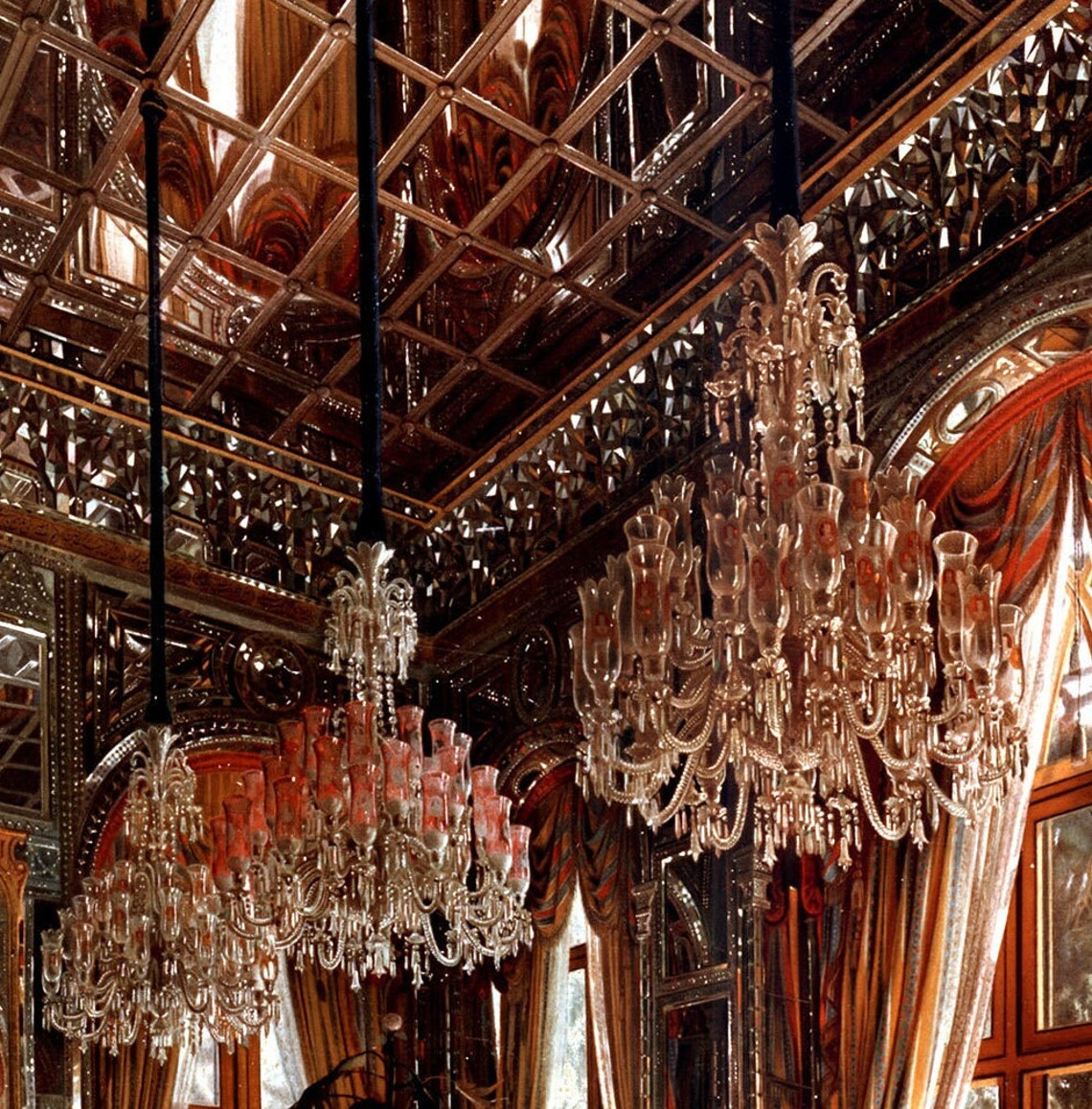 Opulent Mirrored Palace Hall With Crystal Chandeliers Art Poster - Image 2