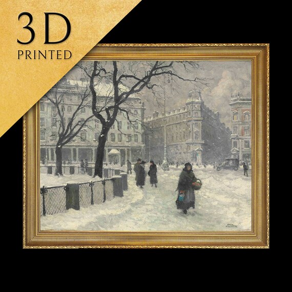 Paul Fischer Kongens Nytorv Copenhagen Snowy Winter Street Poster