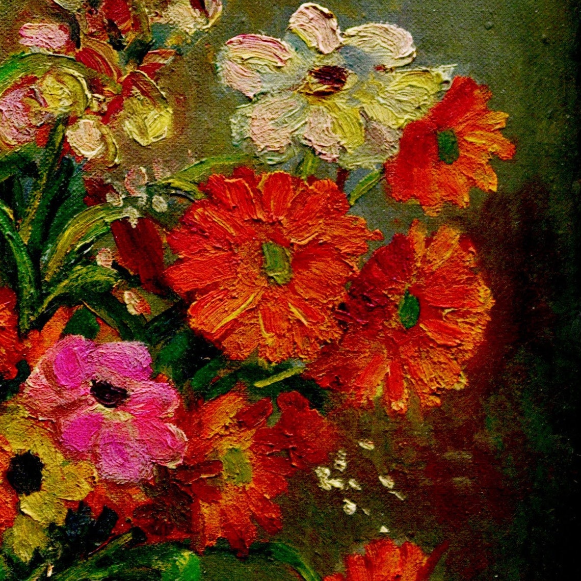 Vase of Flowers by Guan Zilan Vibrant Red Floral Still Life Poster - Image 3
