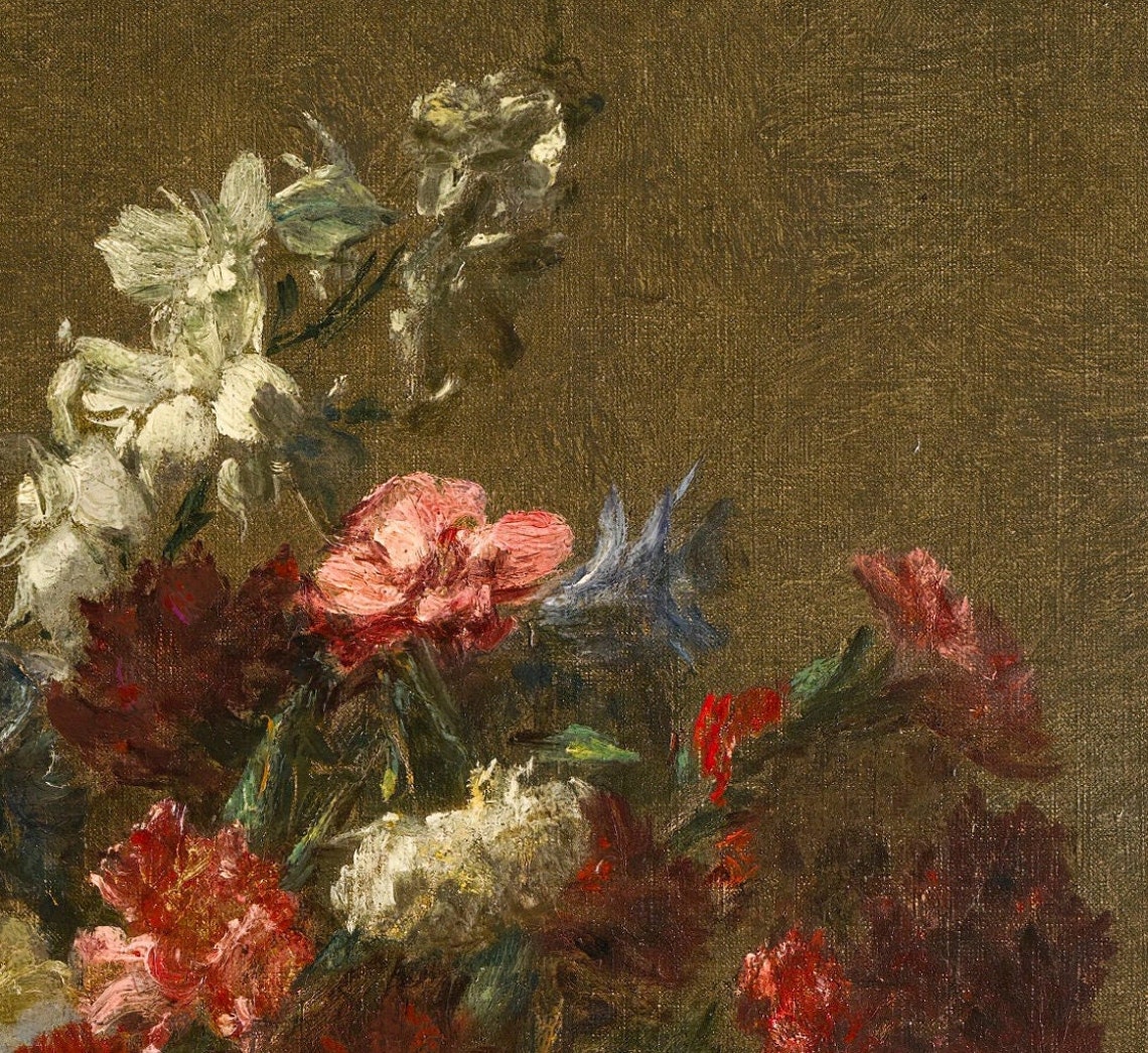 Henri Fantin Latour Mixed Flower Bouquet Dark Still Life Poster - Image 2