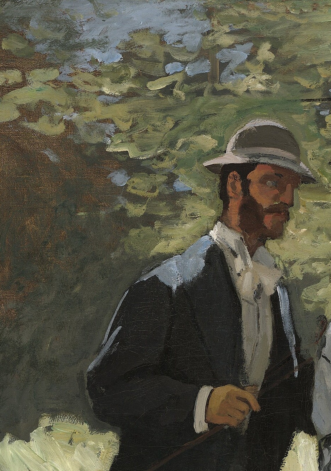 Claude Monet Bazille And Camille Garden Stroll Textured Art Poster - Image 2