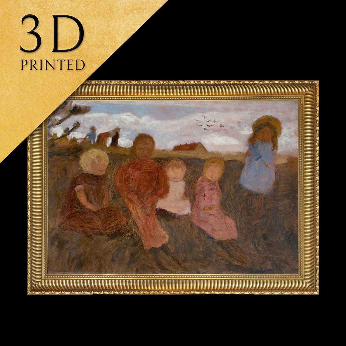 Modersohn Becker Five Children On A Hillside Folk Art Classic Poster