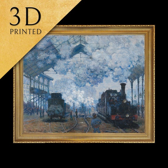 The Gare Saint Lazare Arrival By Claude Monet 3d Printed With Texture And Brush Strokes Looks Like Original Oil Painting