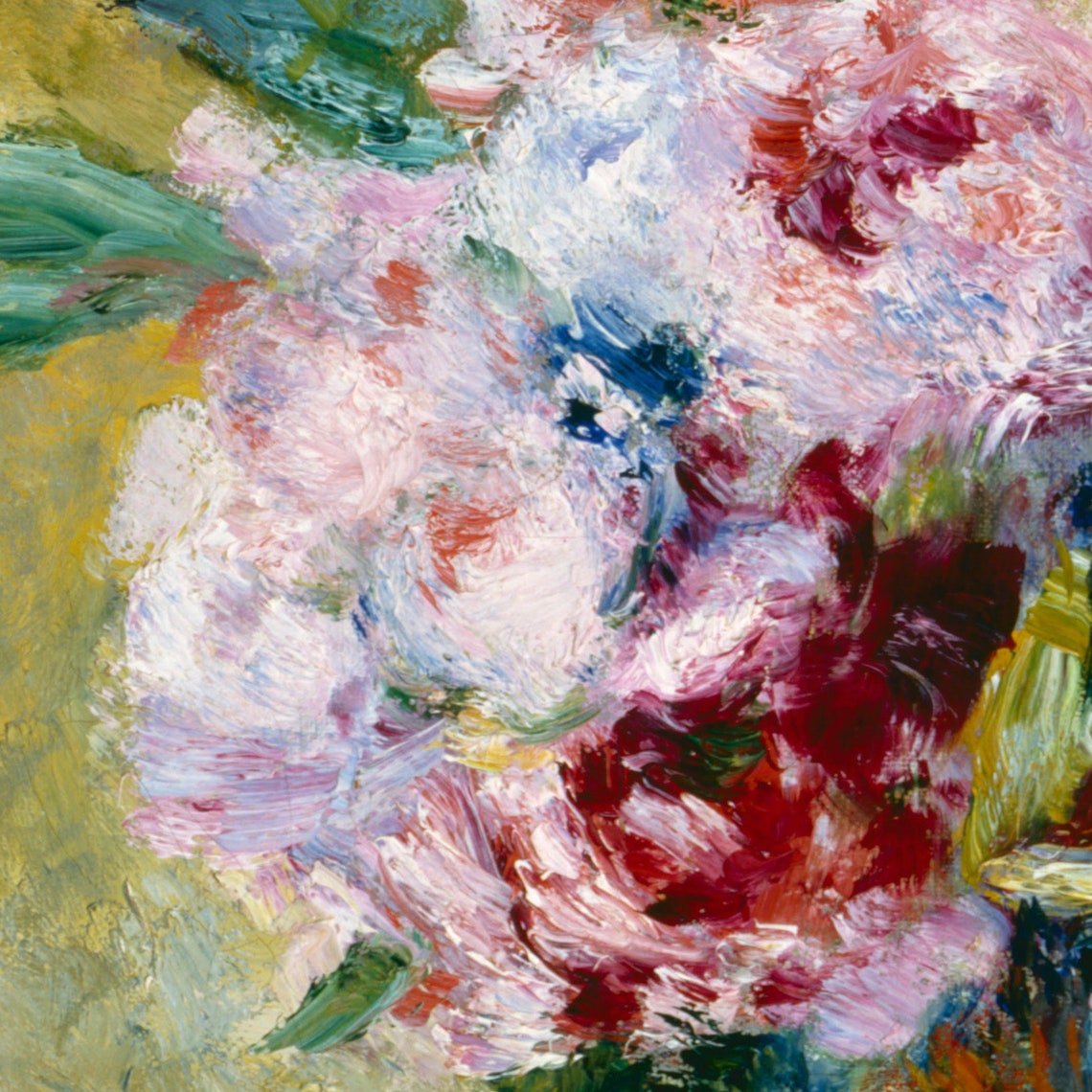 Renoir Bouquet In Vase Pink Roses Impressionist Floral Poster - Image 3