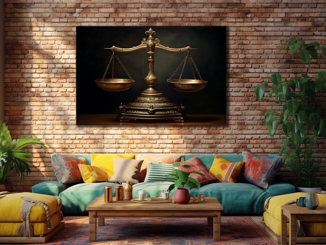 Scales Of Justice Art Lawyer Office Wall Decor Print Wall Art Gift For Lawyer Lawyer Gifts Balance Of Justice Painting On - Image 2