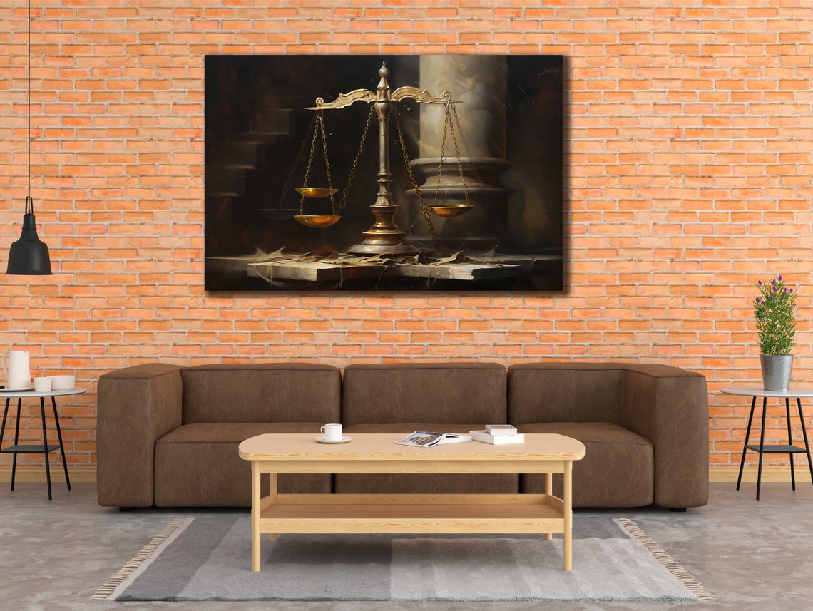 Scales Of Justice Art Lawyer Office Wall Decor Print Wall Art Gift For Lawyer Lawyer Gifts Balance Of Justice Painting On