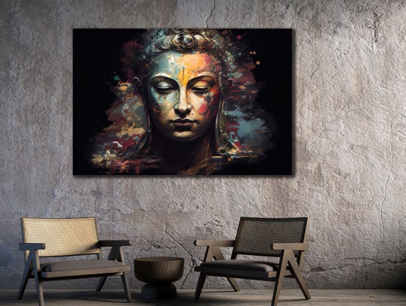 Colorful Buddha Print Asian Painting Wall Decor House Gift Idea For Wall Decor Yoga Wall Art Spiritual Poster Home Decoration