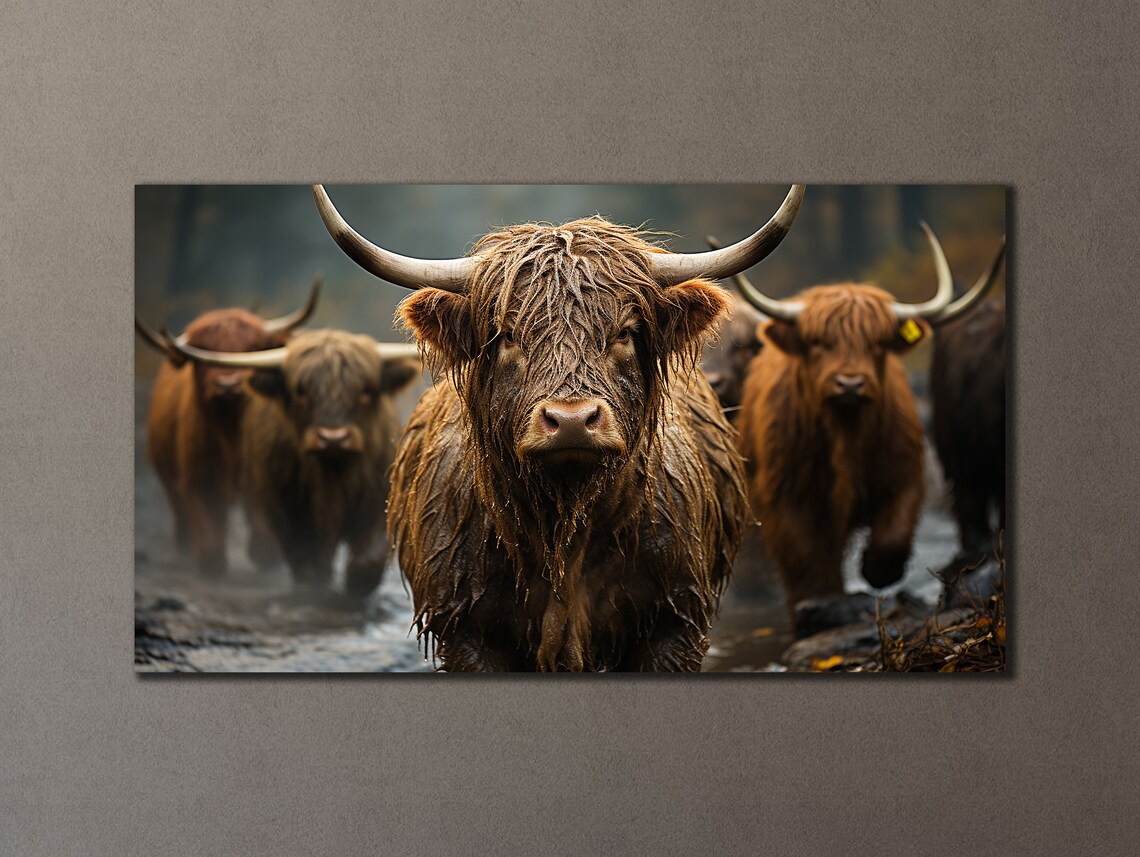 Highland Cow Painting, Scottish Animal Art Print