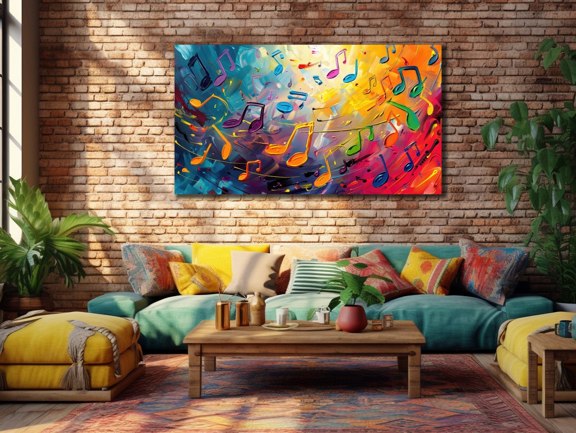 Colorful Musical Notes Abstract Swirl Joyful Melody Music Poster - Image 2