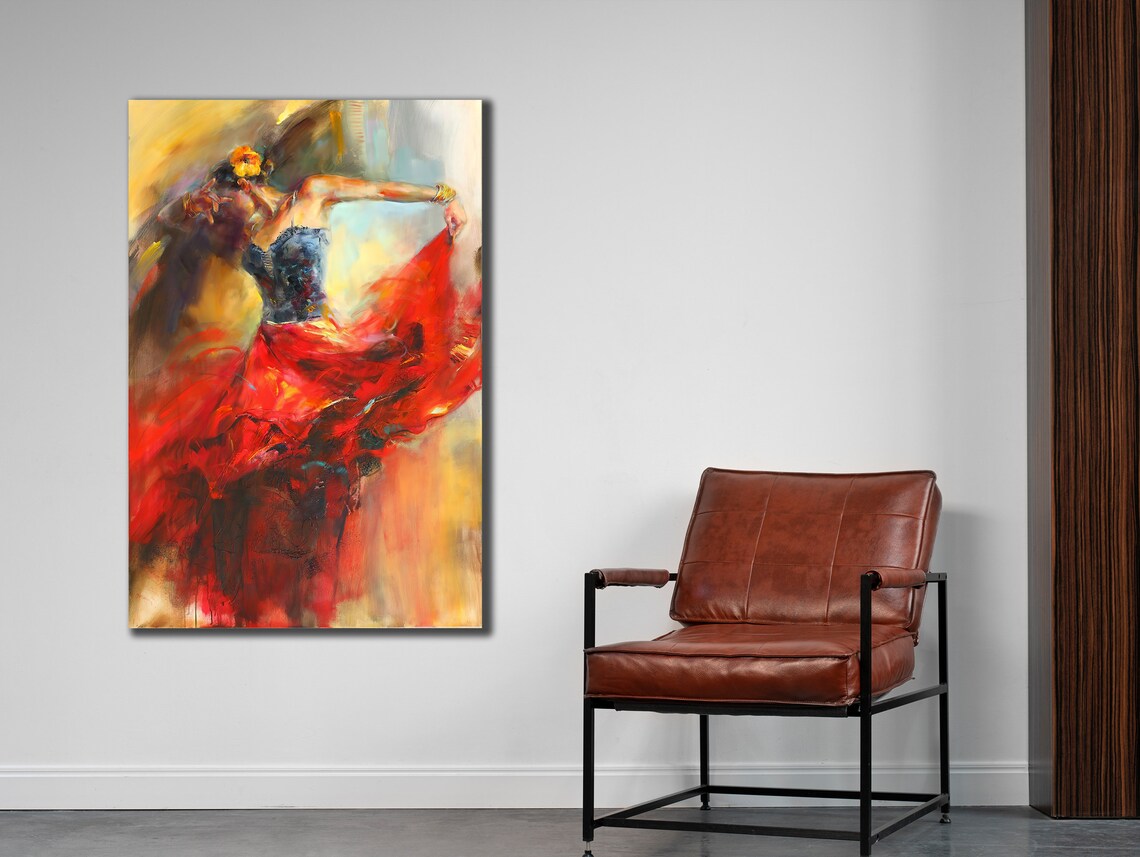 Flamenco Dancer Woman Art Print, Spain Style Decor
