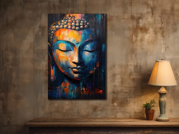 Colorful Buddha Print Asian Painting Wall Decor House Gift Idea For Wall Decor Yoga Wall Art Spiritual Poster Home Decoration