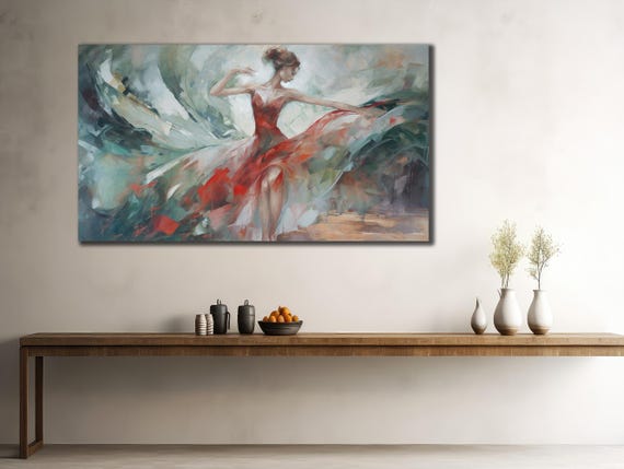 Ballerina Print Art Dancer Wall Art Woman Painting On Modern Oil Printing Art Gift For Her Woman Dancer Wall Decor