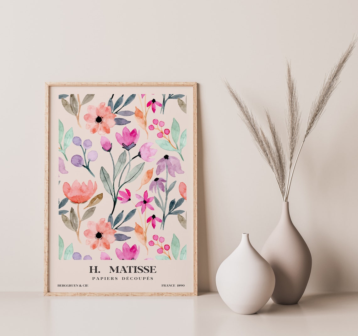 Henri Matisse Watercolor Floral Papiers Decoupes Botanical Poster - Image 2