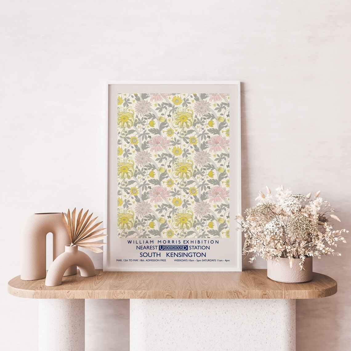 William Morris Exhibition Yellow Floral Vintage Poster For Elegant Home Decor - Image 3