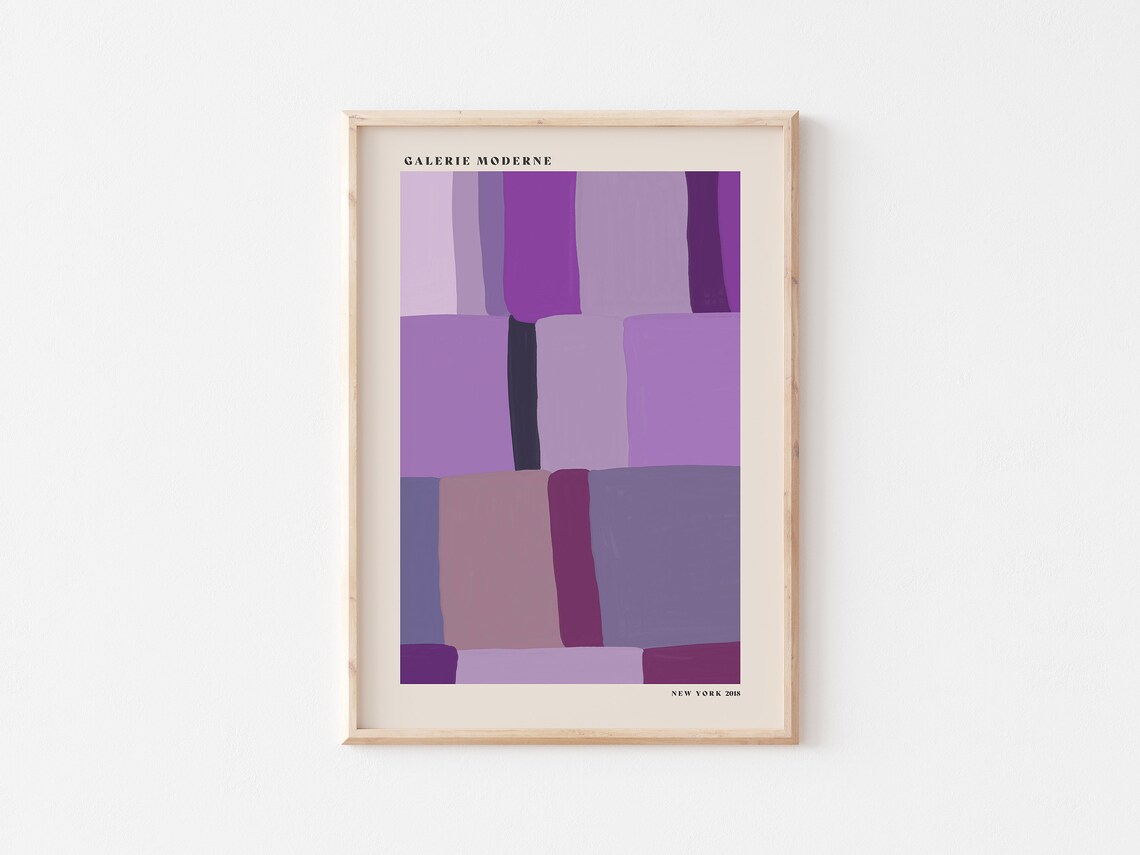 Galerie Moderne Purple Geometric Blocks Abstract Color Field Poster - Image 3