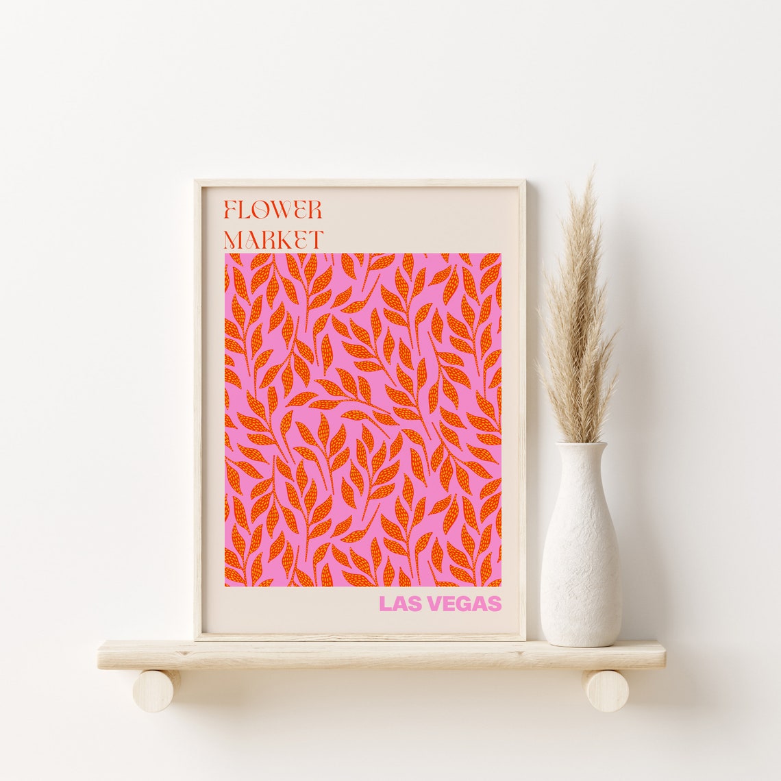 Las Vegas Poster Personalised Travel Poster Las Vegas Flower Market Print Floral Wall Decor Las Vegas Travel Poster - Image 3