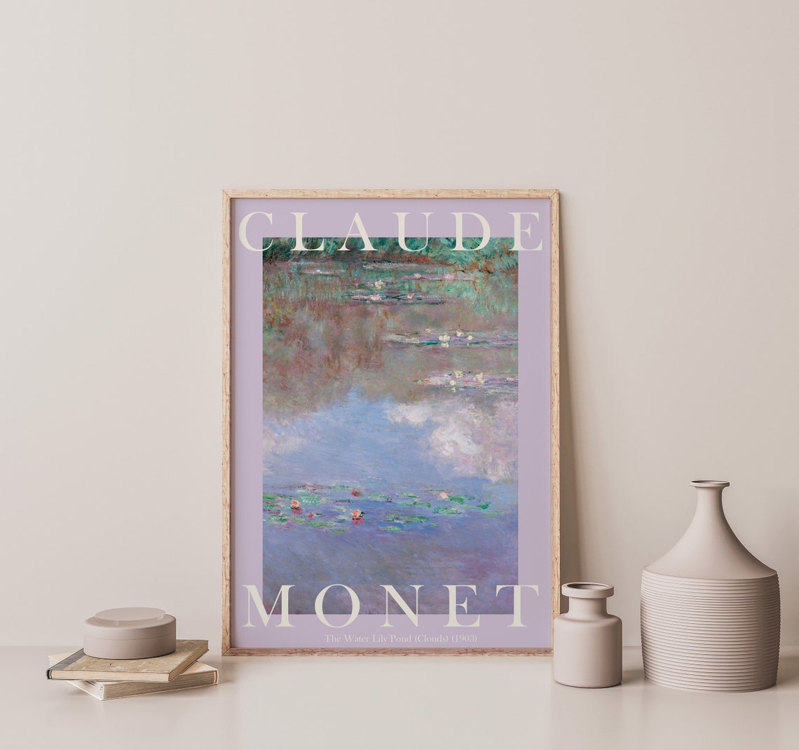 Claude Monet The Water Lily Pond Clouds 1903 Reflection Poster - Image 3