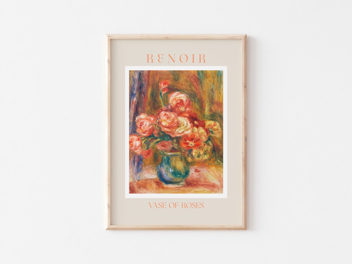 Renoir Vase Of Roses Romantic Floral Still Life Impressionist Poster - Image 3