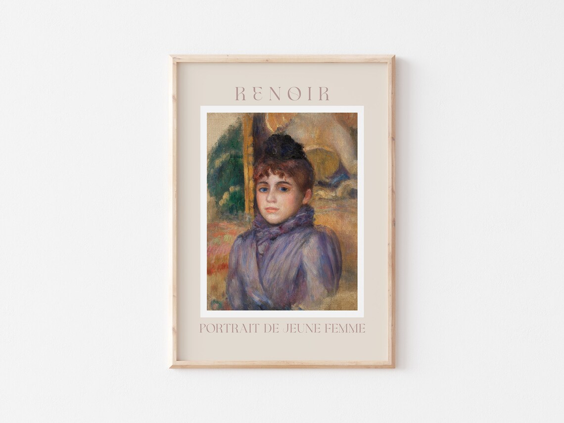 Renoir Portrait De Jeune Femme Young Woman Impressionist Poster - Image 3