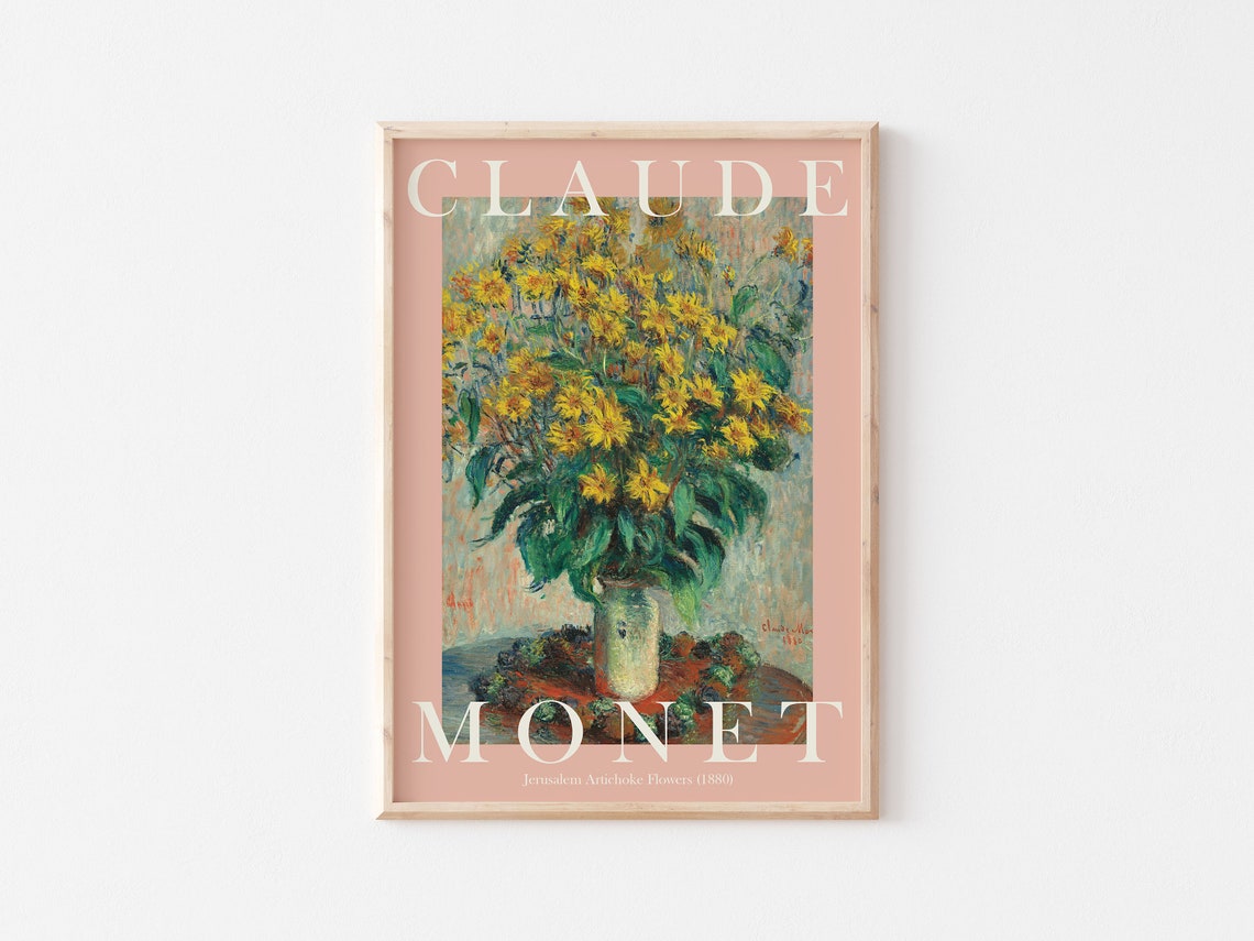 Claude Monet Jerusalem Artichoke Flowers 1880 Yellow Bloom Poster - Image 3