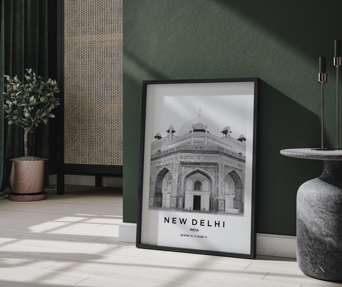 New Delhi Travel Poster, Map Art Print - Image 2