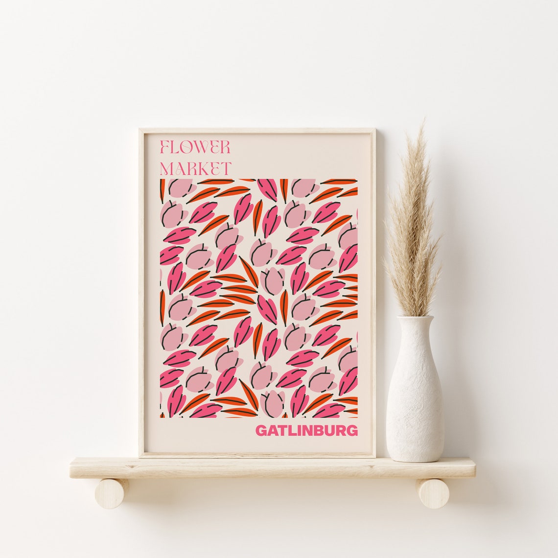 Gatlinburg Poster Gatlinburg Wall Art Gatlinburg Personalised Travel Poster Gatlinburg Flower Market Print Floral Wall - Image 2
