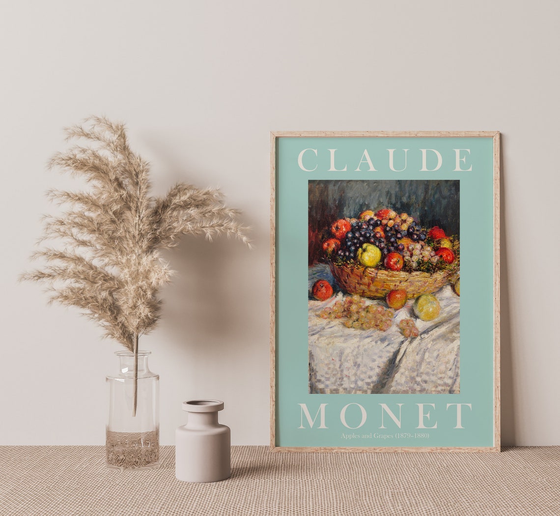 Claude Monet Apples and Grapes 1879-1880 Mint Border Still Life Poster - Image 3