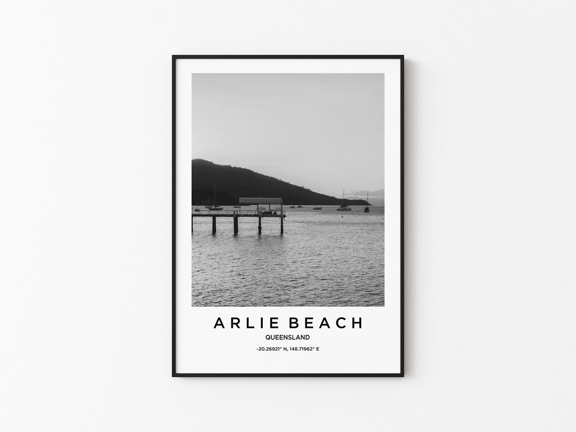 Arlie Beach Travel Poster, Coastal Beach Art
