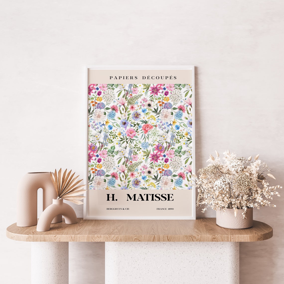 H Matisse Papiers Decoupes Pastel Ditsy Wildflower Field Poster - Image 2