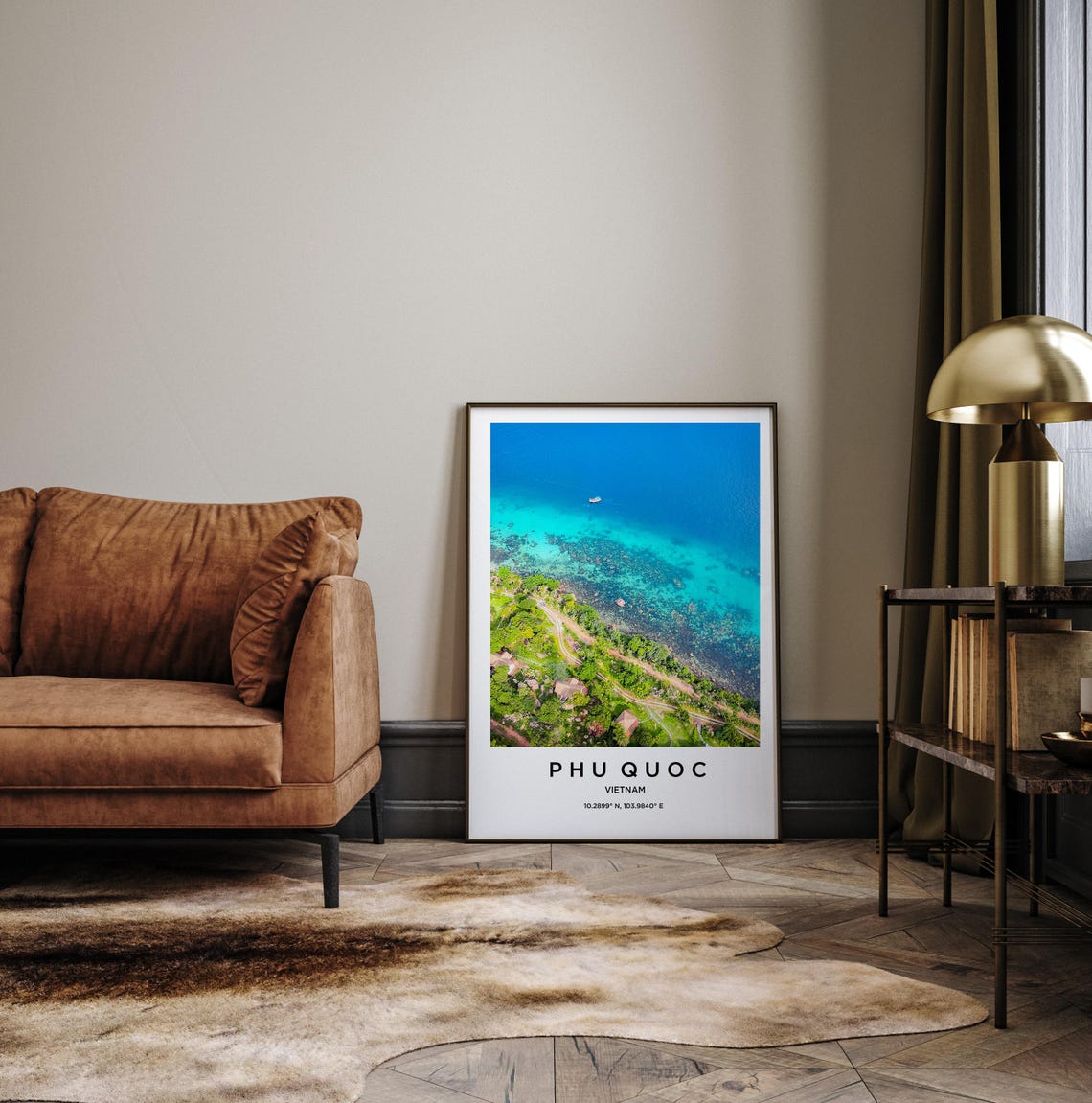 Phu Quoc Vietnam Aerial Jungle Coastline Turquoise Sea Travel Poster - Image 3