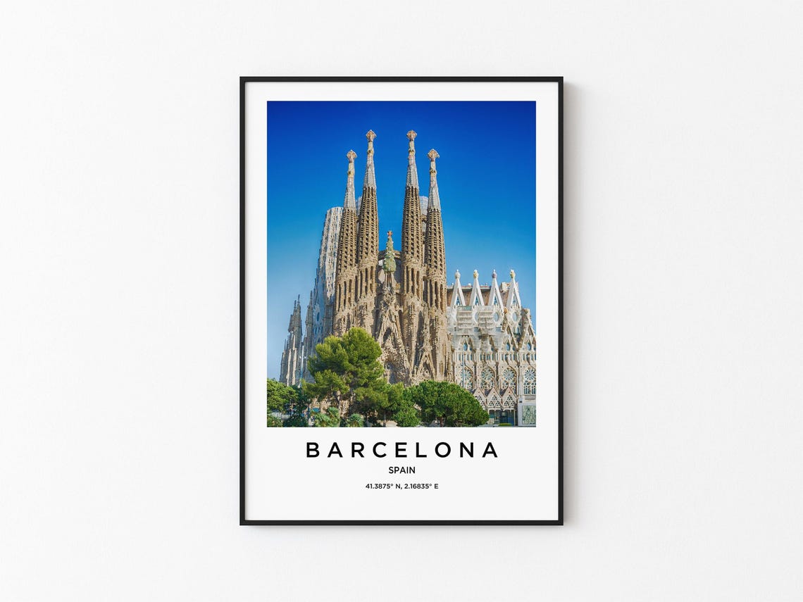 Barcelona Art Barcelona Print Barcelona Poster Barcelona Art Barcelona Photo Barcelona Map Barcelona Painting Barcelona Travel