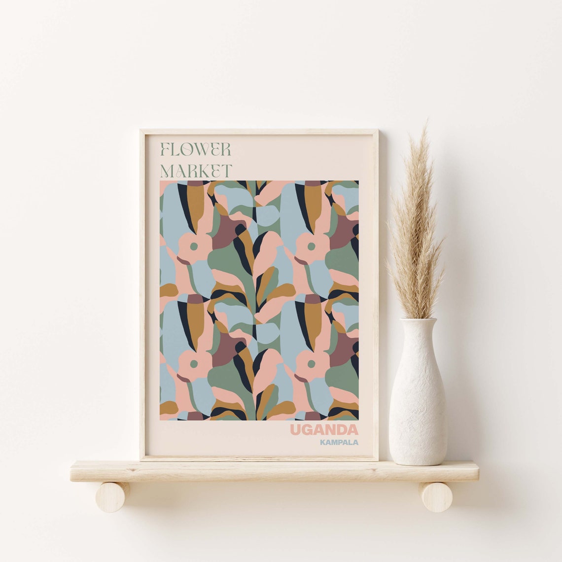 Kampala Uganda Flower Market Pastel Abstract Petal Art Poster - Image 3