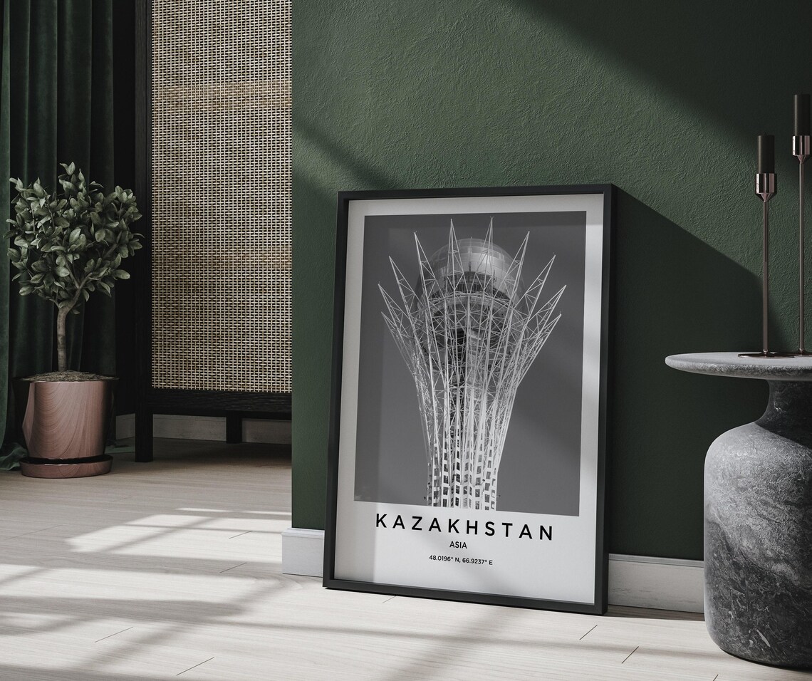 Kazakhstan Travel Poster, Kazakhstan Map - Image 2