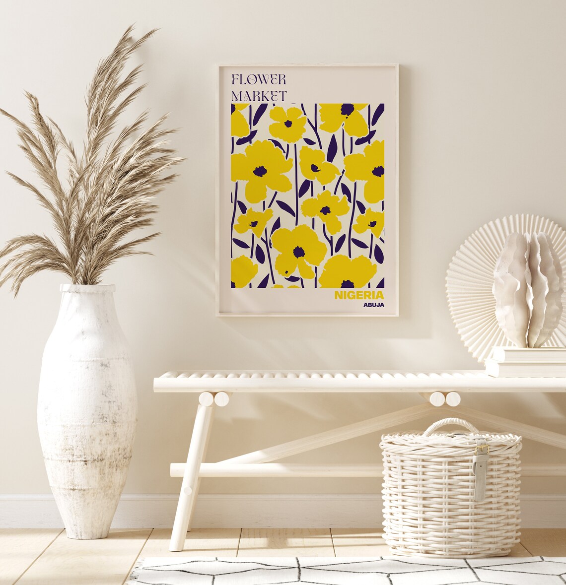 Flower Market Nigeria Abuja Yellow Blossoms Bold Sunshine Poster - Image 2