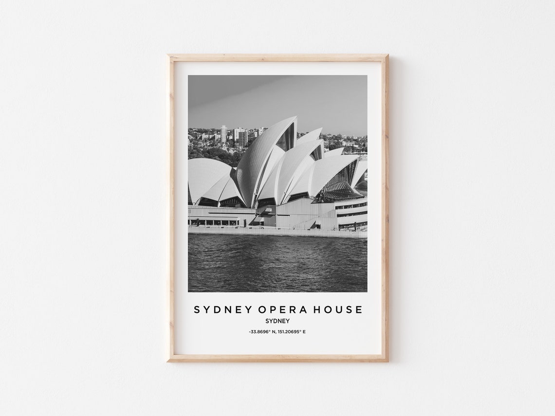 Sydney Opera House Travel Poster Sydney Print Sydney Photo Print Black And White Photography Monochrome Travel Photography - Image 3