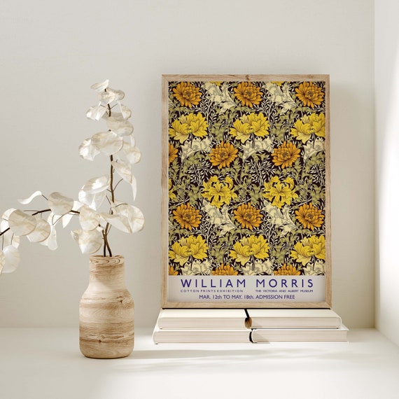 Vintage Yellow Pattern William Morris Print Morris Exhibition Poster Art Nouveau Wall Art A6 A5 A4 A3 A2 A1 A0 William Morris Poster