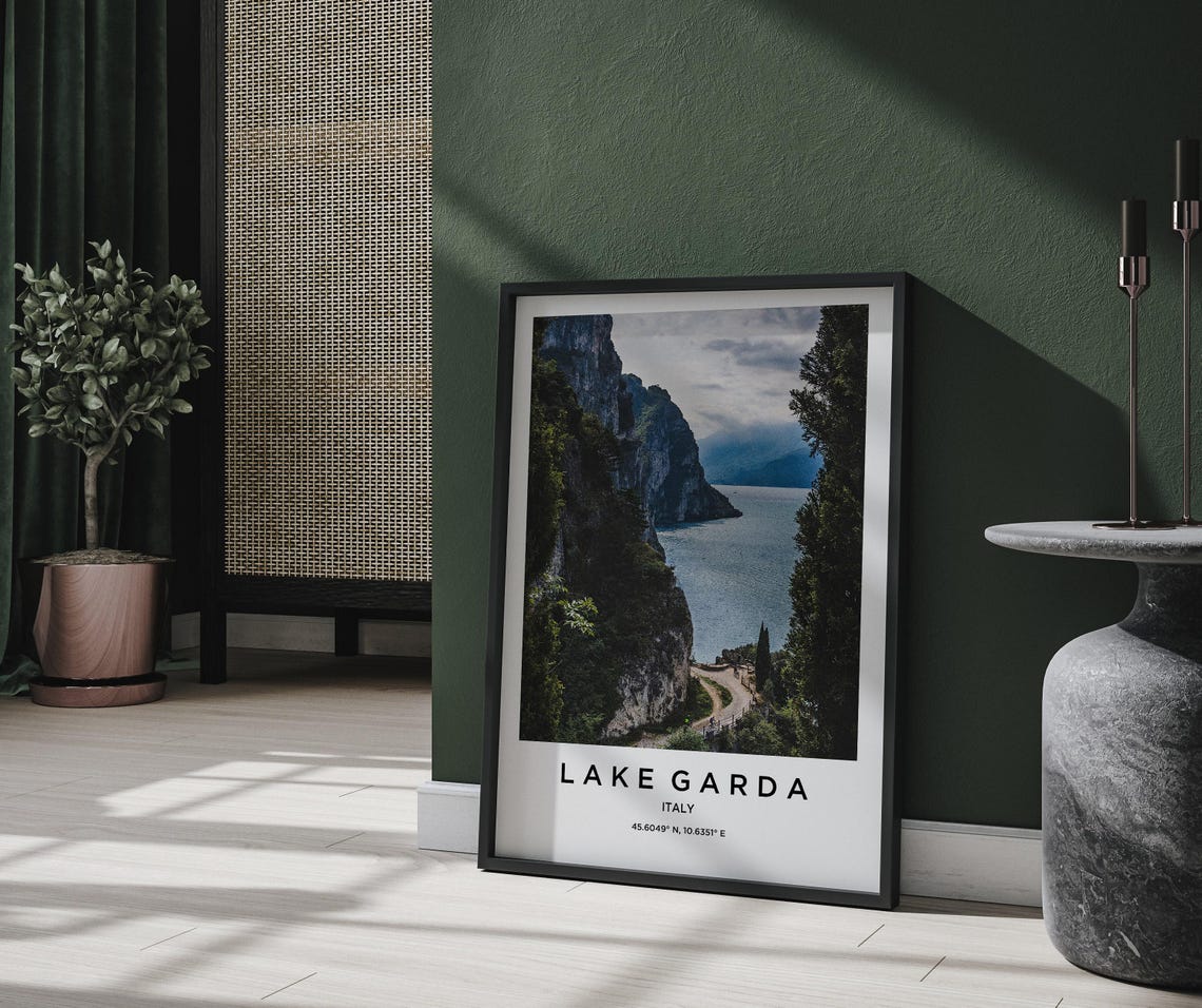 Lake Garda Italy Dramatic Cliffs Overlooking the Lake Waters Poster - Image 2