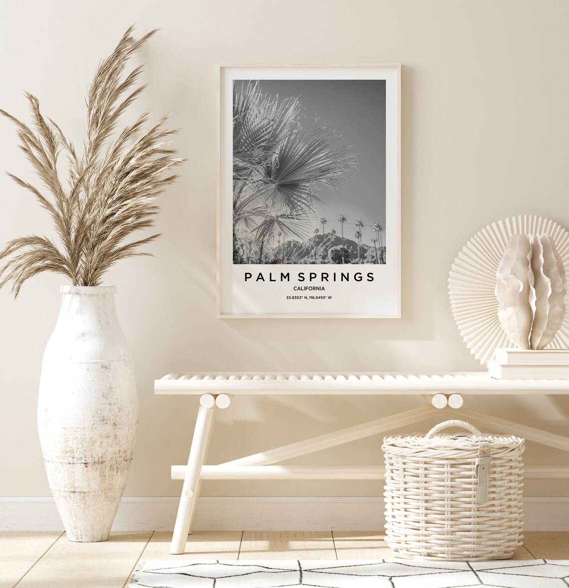 Palm Springs California Palm Tree Black and White Photo Poster - Image 2